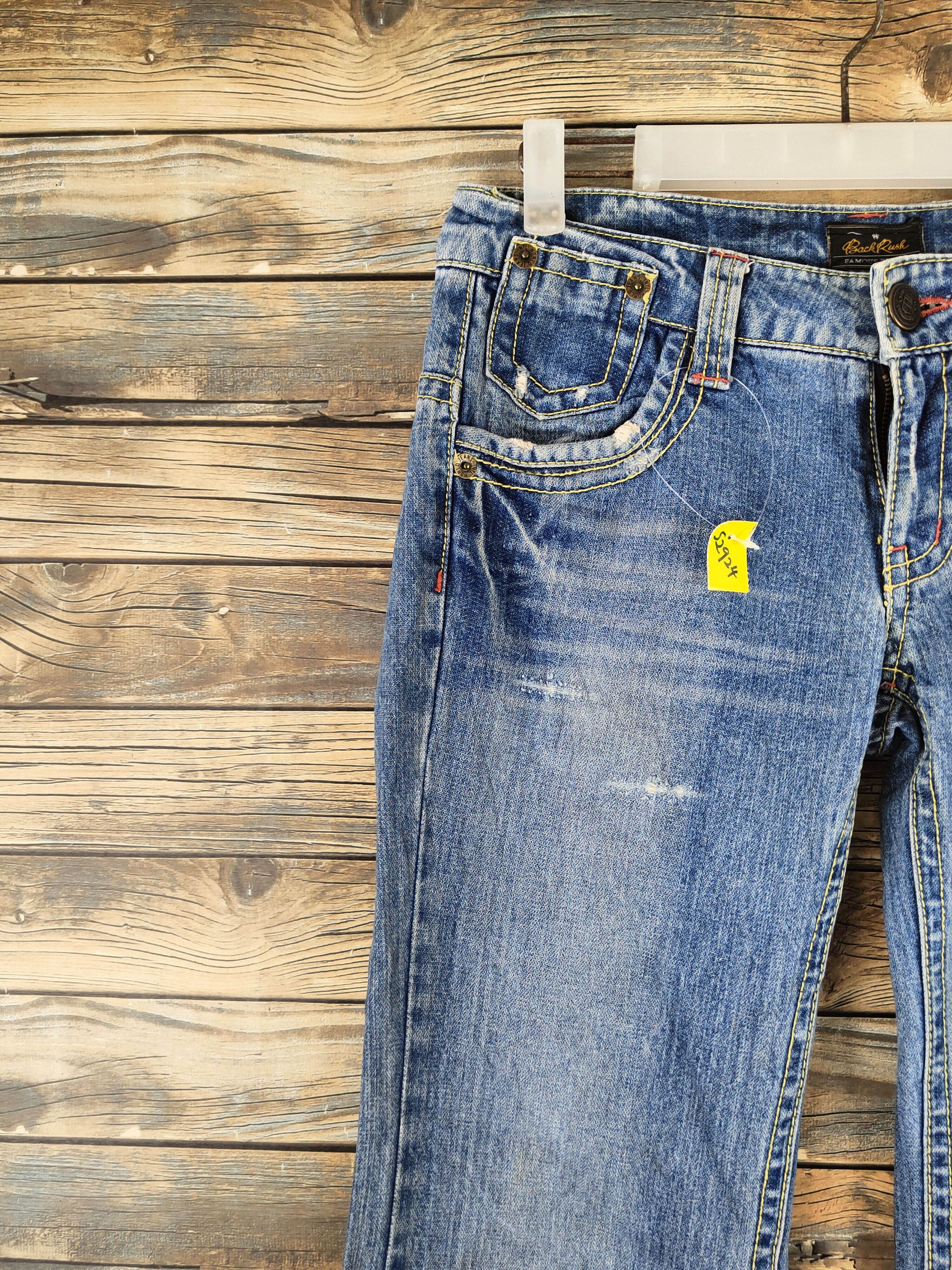 Japanese Brand Back Rush Blue Distressed Ripped Jeans #S2924 Size 28" / US 6 / IT 42 - 3 Thumbnail