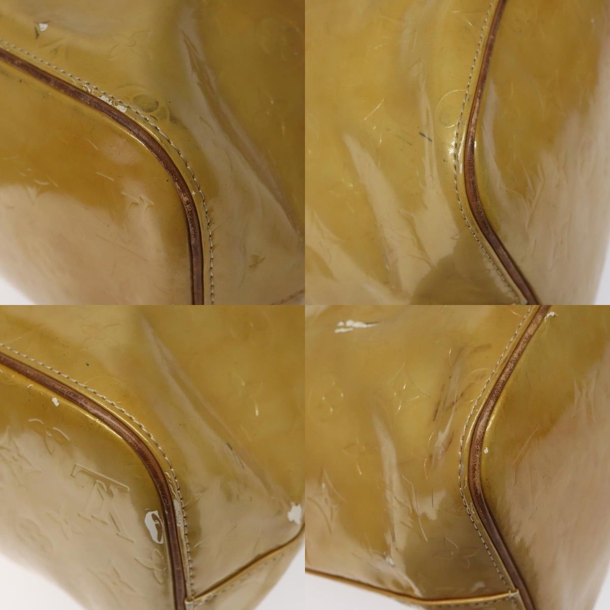 Louis Vuitton LOUIS VUITTON Monogram Vernis Houston Hand Bag Beige M91004 Size ONE SIZE - 10 Thumbnail