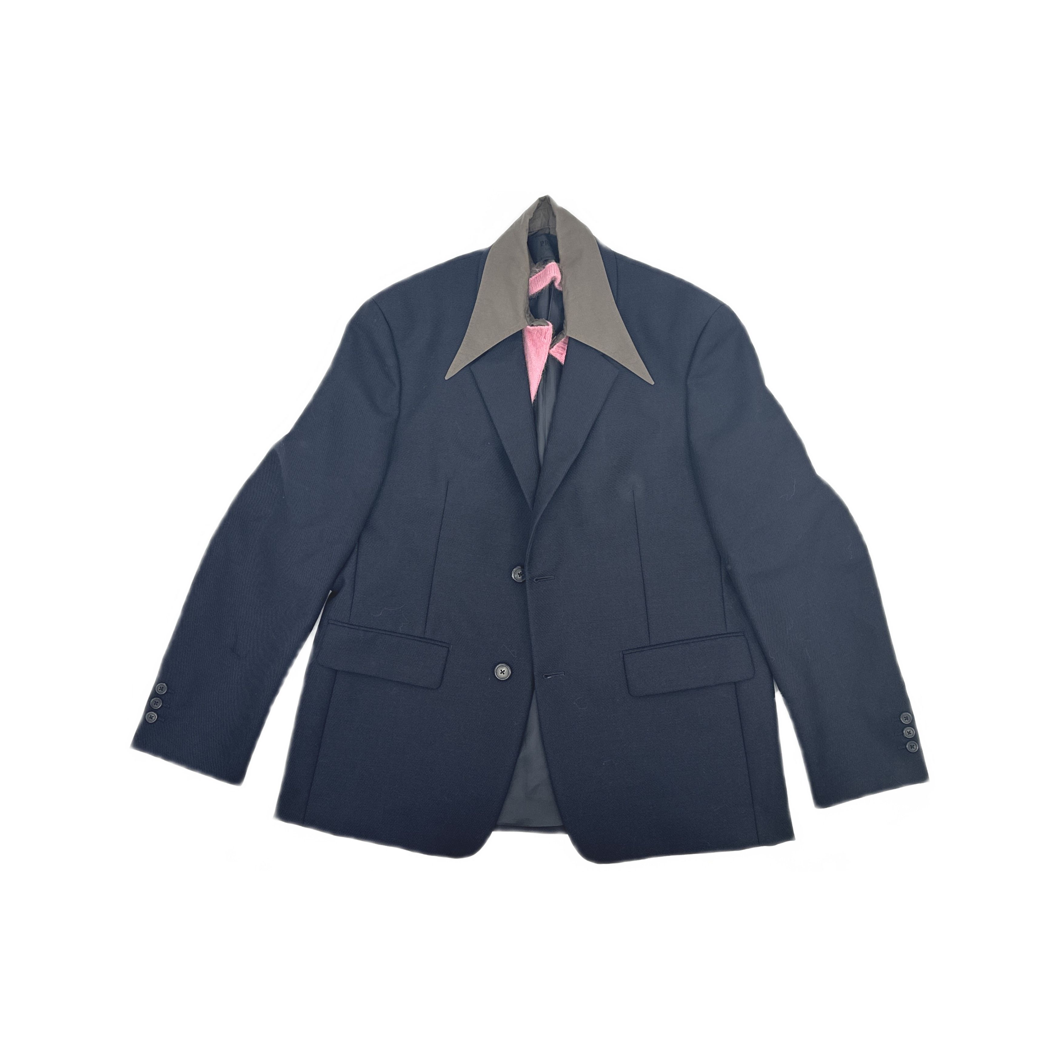 Prada Prada Contrast Collar Wool Blazer Size 38R Size 38R - 1 Thumbnail