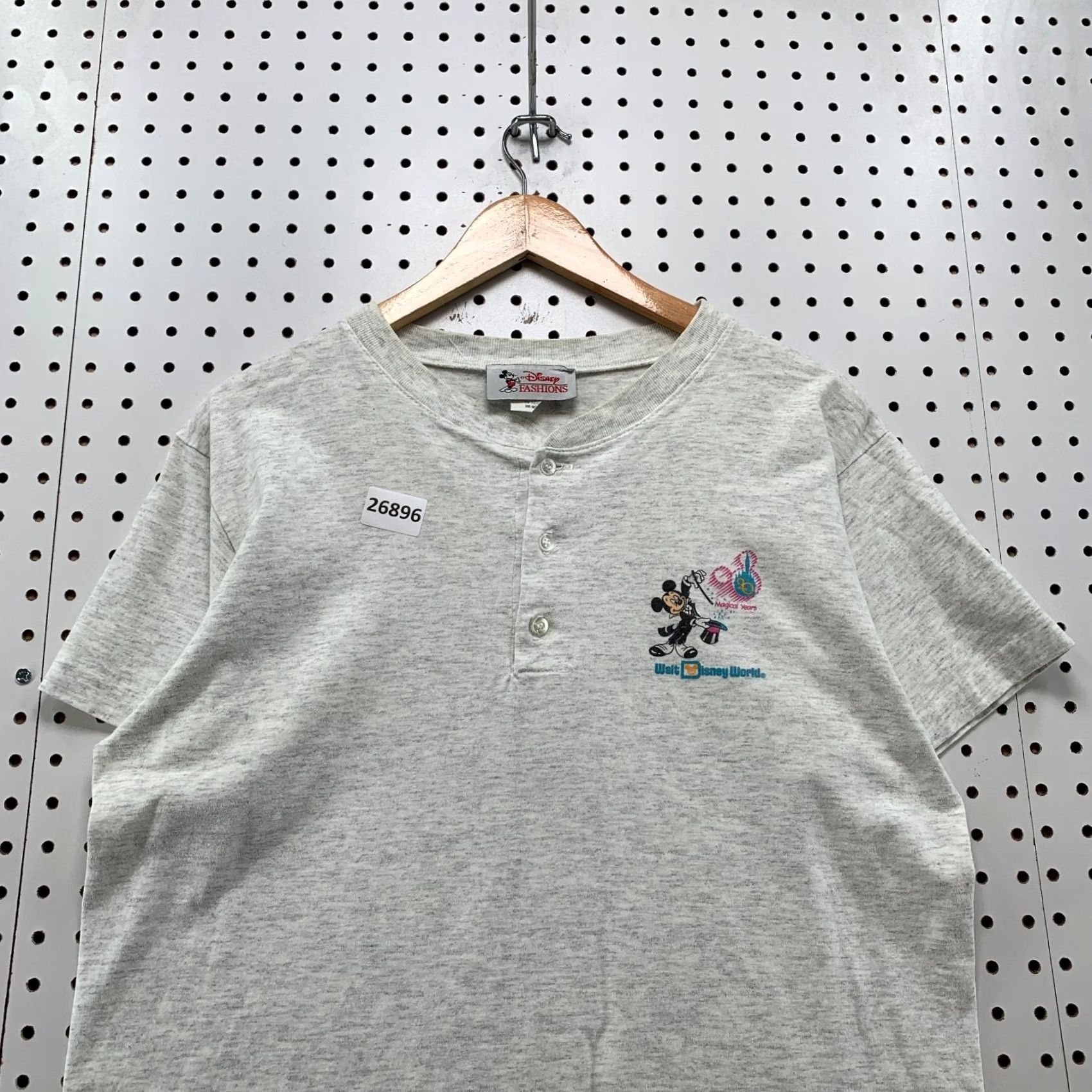 Disney Vintage 90s Disney Henley Shirt Gray Single Stitch 20th Anniversary Small 21x26 Size US S / EU 44-46 / 1 - 5 Thumbnail