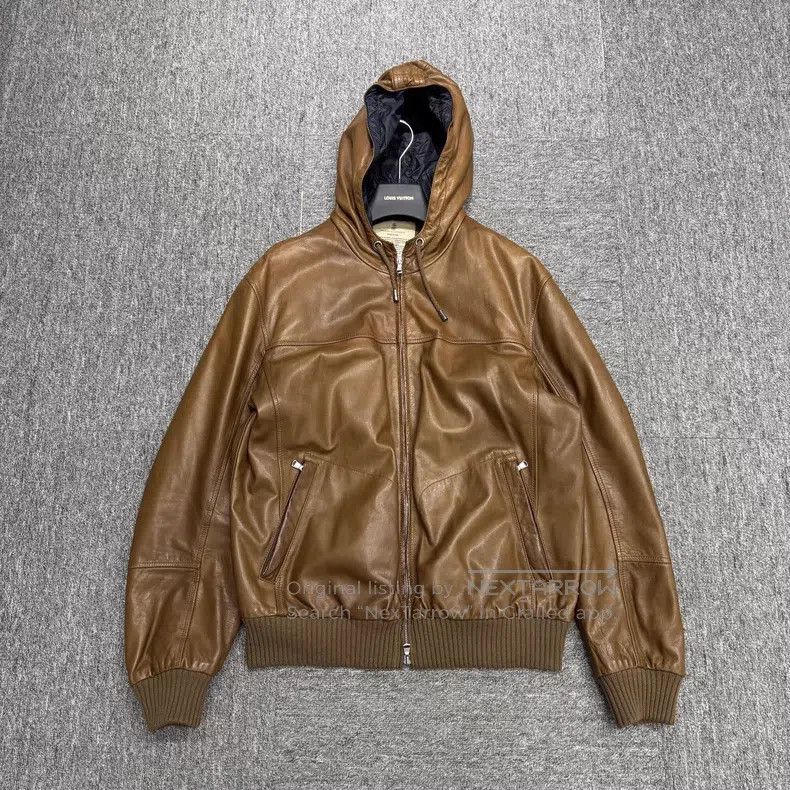 Brunello Cucinelli Brunello Cucinelli Brown Leather Pilot Jacket Size US XL / EU 56 / 4 - 1 Thumbnail