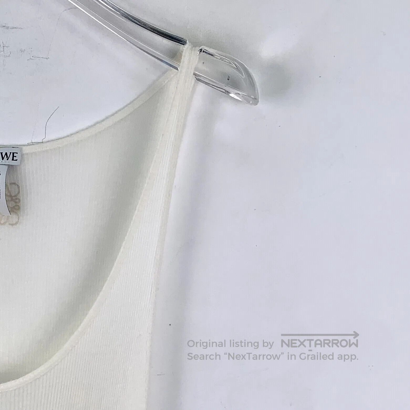 Loewe Loewe White logo embroidery strap knitted dress| Size M / US 6-8 / IT 42-44 - 3 Thumbnail