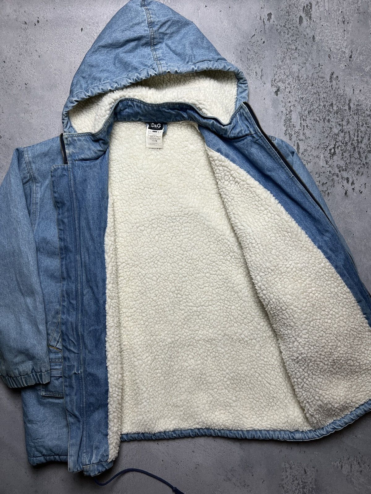 Dolce & Gabbana Vintage Dolce & Gabbana Zip-Up Sherpa Archive Denim Jacket Size US M / EU 48-50 / 2 - 2 Thumbnail