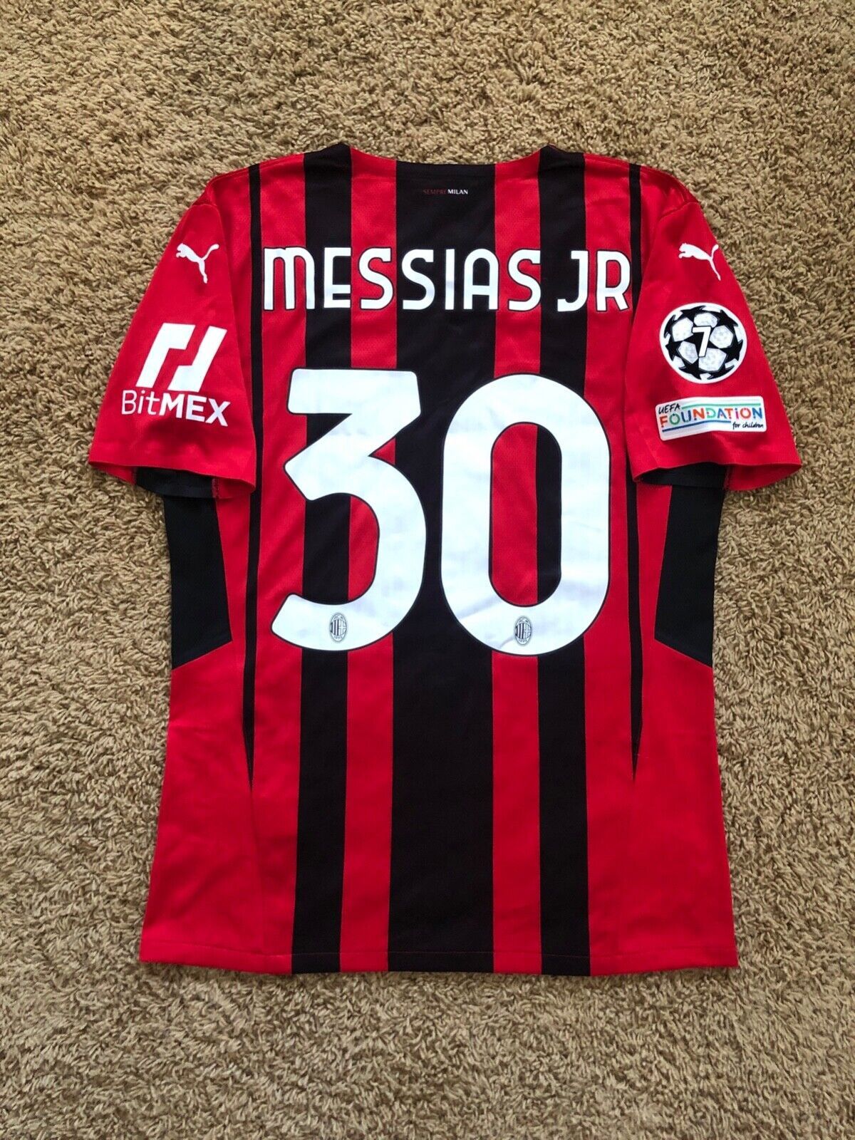 Puma AC Milan 2021/2022 PUMA CL Messias Soccer Jersey L Size US L / EU 52-54 / 3 - 2 Thumbnail