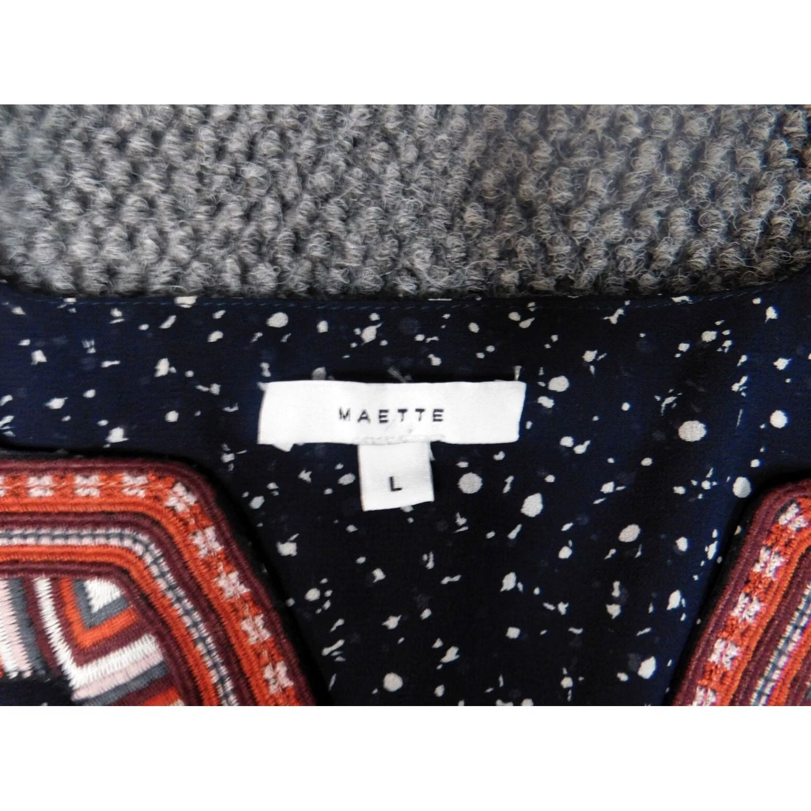 Vintage Maette Blouse Women L Blue Crew Neck Sleeveless Pullover Casual Cotton Rayon Floral Stretch Basic Casual Sleeve Regular Size L / US 10 / IT 46 - 2 Thumbnail