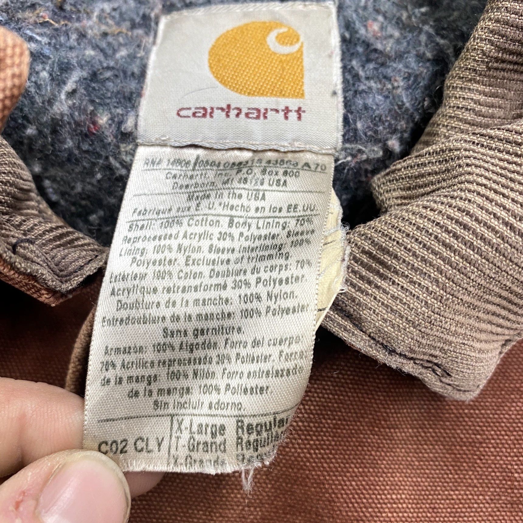Carhartt VINTAGE Carhartt Chore Jacket Mens XL Clay 90S Faded Blanket Lined Coat C02 CLY Jacket Size US XL / EU 56 / 4 - 4 Thumbnail