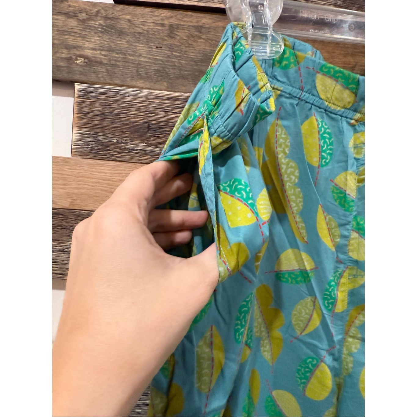 Guru Gudrun Sjoden Green Leaf Print Wide Leg Pants size XXL Size 42" / US 20 - 7 Thumbnail