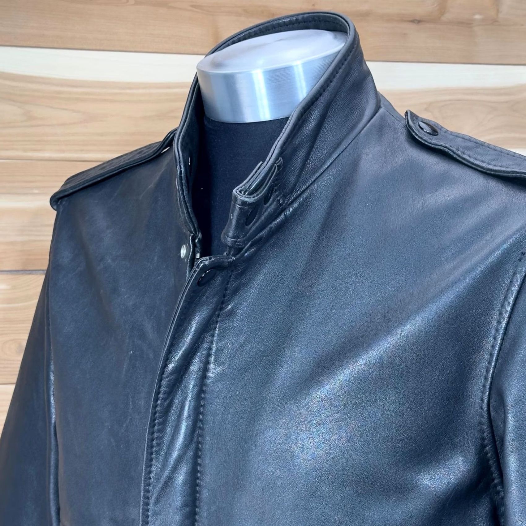 Harley Davidson Harley-Davidson Vintage Leather Jacket Biker Black Men's 38 Size US XXS / EU 40 - 4 Thumbnail