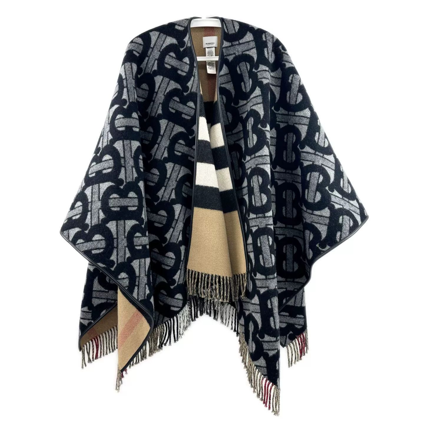Burberry Burberry Black Reversible Logo Print Shawl Size ONE SIZE - 1 Thumbnail