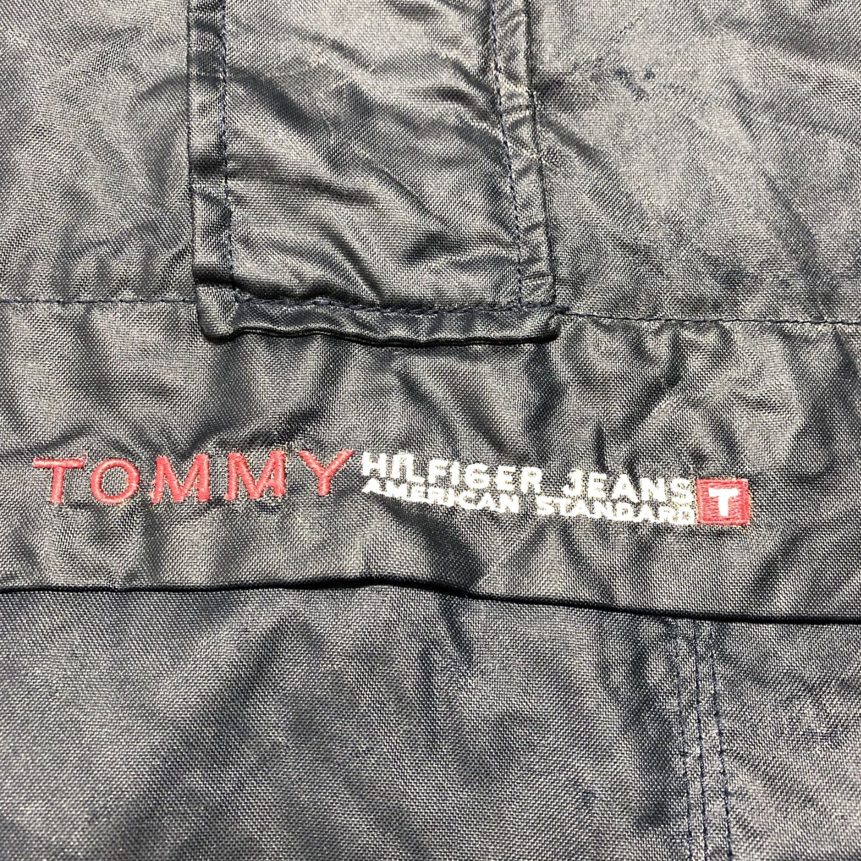 Tommy Hilfiger VTG Tommy Hilfiger Jacket Hooded Rain Nylon Windbreaker 1/4 Zip Men L Red 90s Logo Vintage Size US 33 - 4 Thumbnail