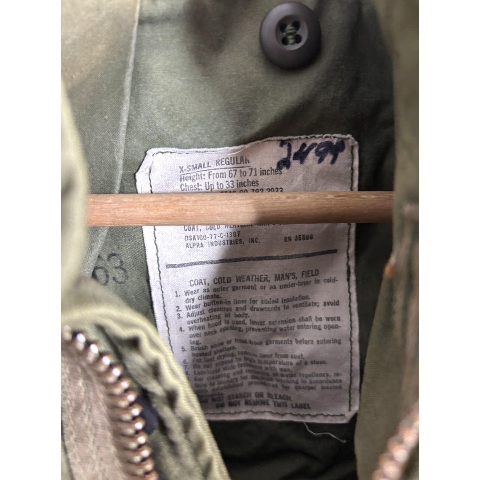 Alpha Industries VINTAGE Alpha Industries Coat Mens XS Green M65 Field U.S. Air Force Patches 70s Size US XS / EU 42 / 0 - 4 Thumbnail