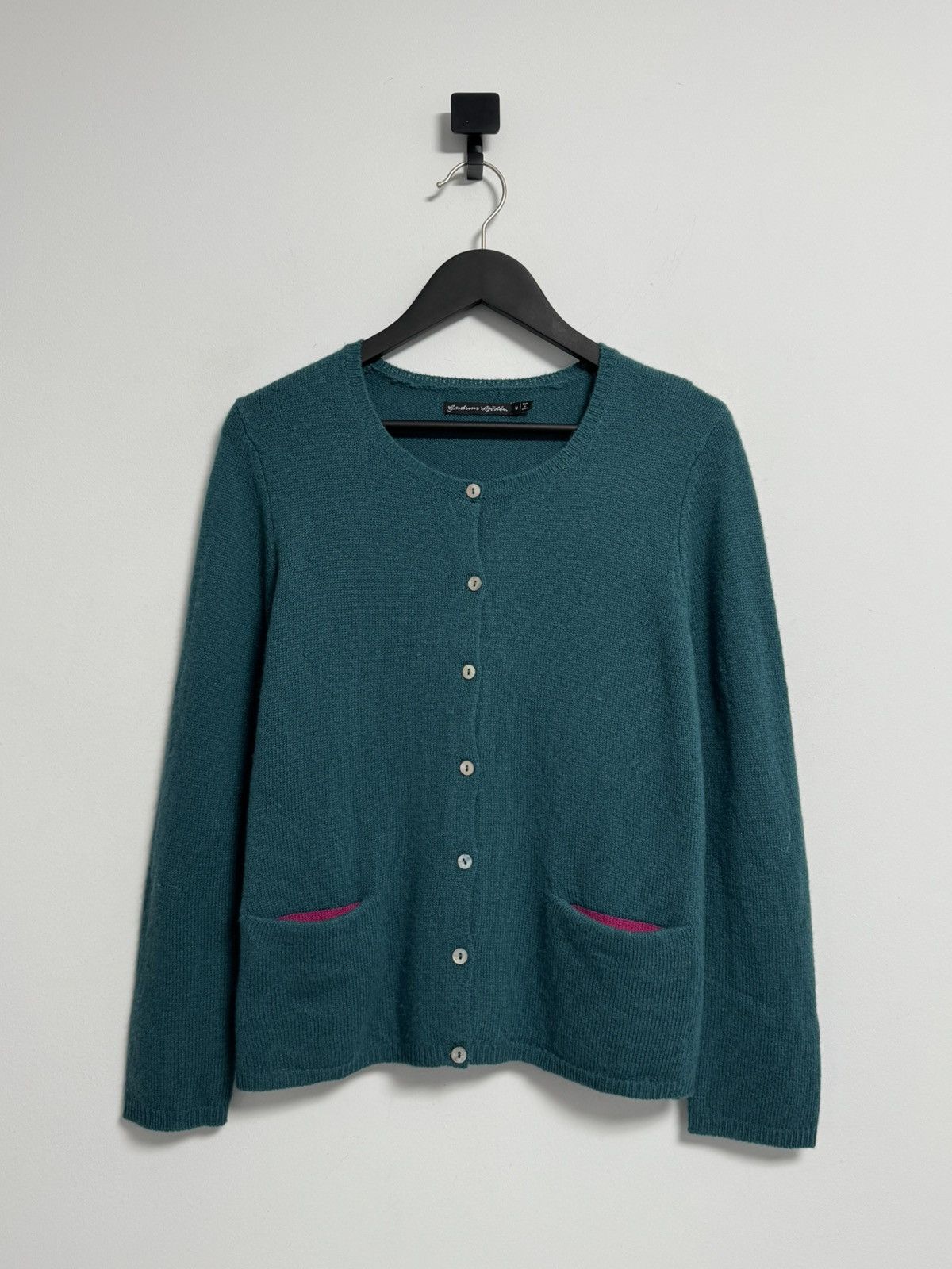 Gudrun Sjoden Gudrun Sjoden Cardigan Knit Sweater Wool Green Pink Pocket M Size M / US 6-8 / IT 42-44 - 1 Thumbnail