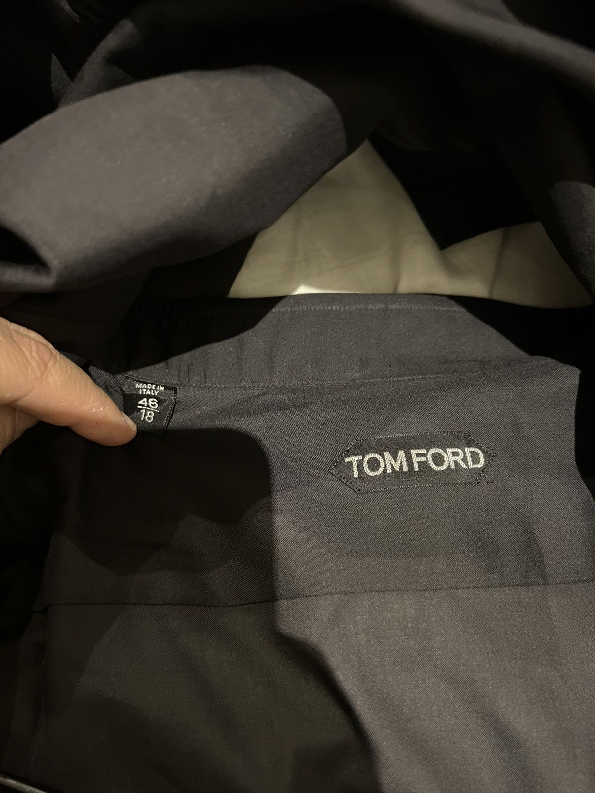 Tom Ford TOM FORD Black Dress tuxedo Shirt 18 46 Cotton Long Sleeves Size US XXL / EU 58 / 5 - 11 Thumbnail