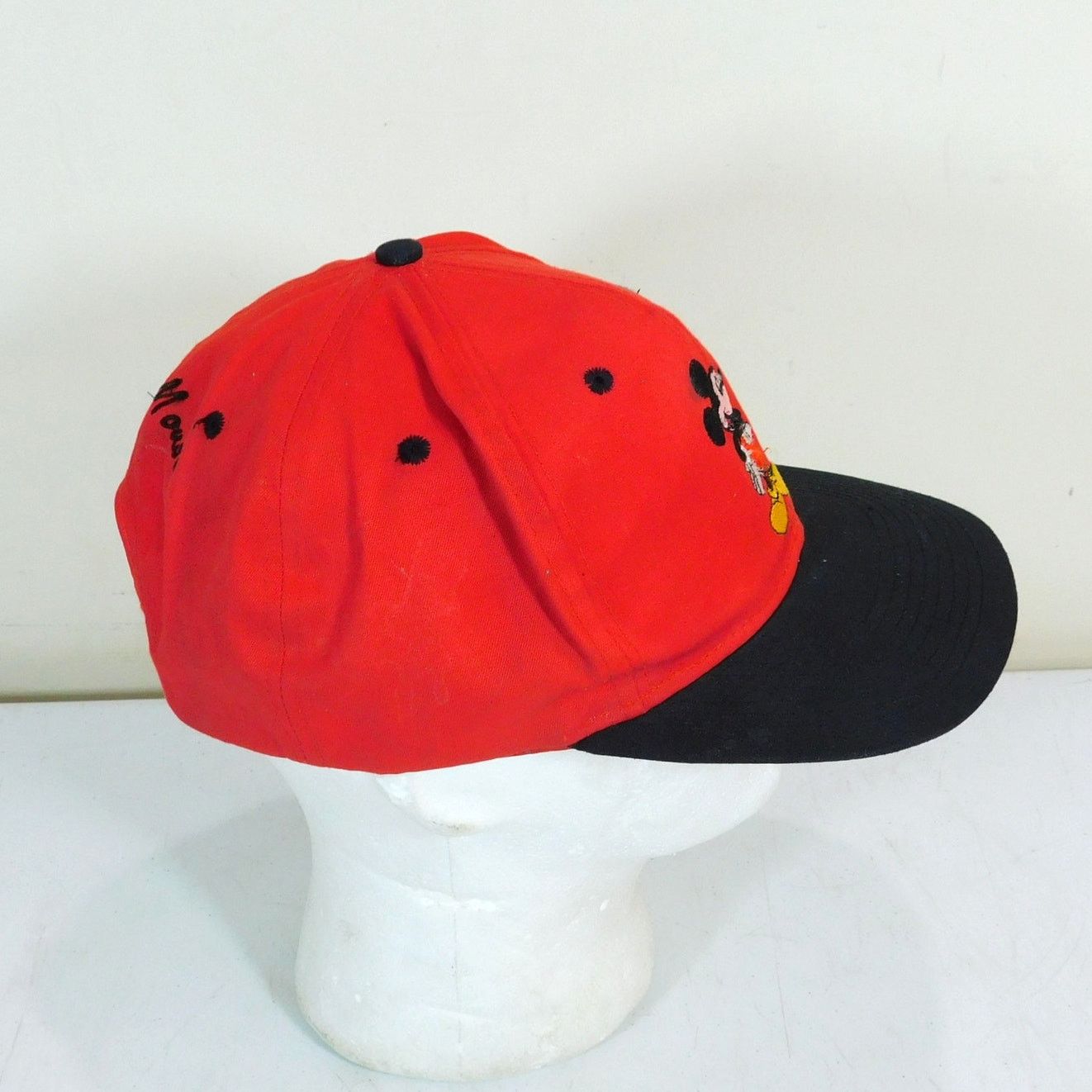 Disney 90s Mickey Unlimited Mickey Mouse Snapback Hat Red Black Size ONE SIZE - 3 Thumbnail