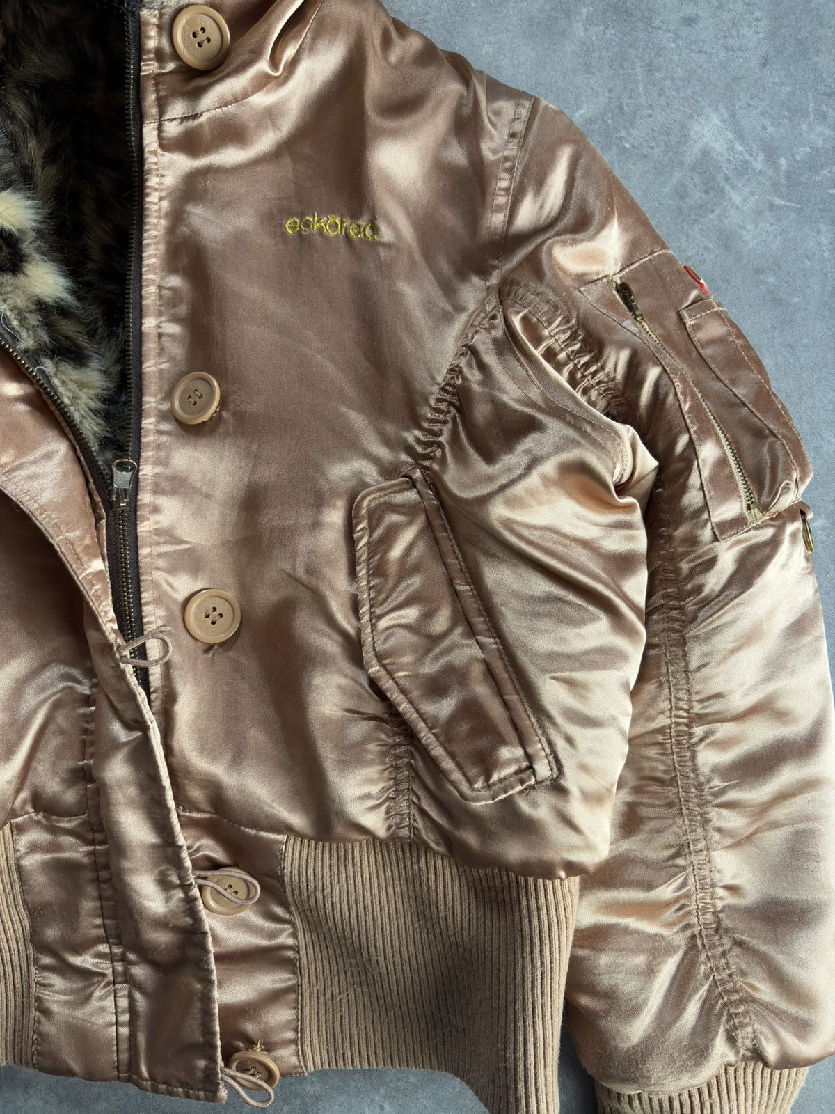 Ecko Unltd. Ecko Unltd. Red Leopard Faux Fur Printed N-2B Bomber Jacket Size L / US 10 / IT 46 - 15 Thumbnail