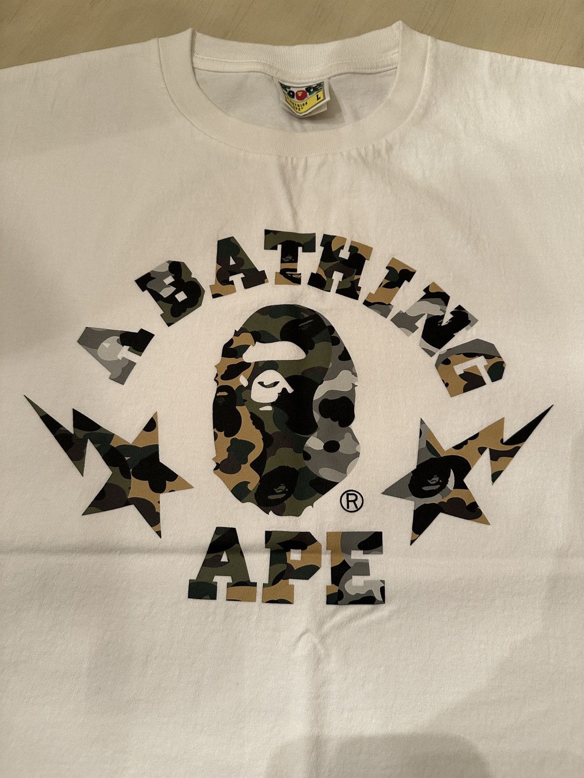 Bape BAPE 1st Camo Crazy Sta College Tee Size US L / EU 52-54 / 3 - 2 Thumbnail