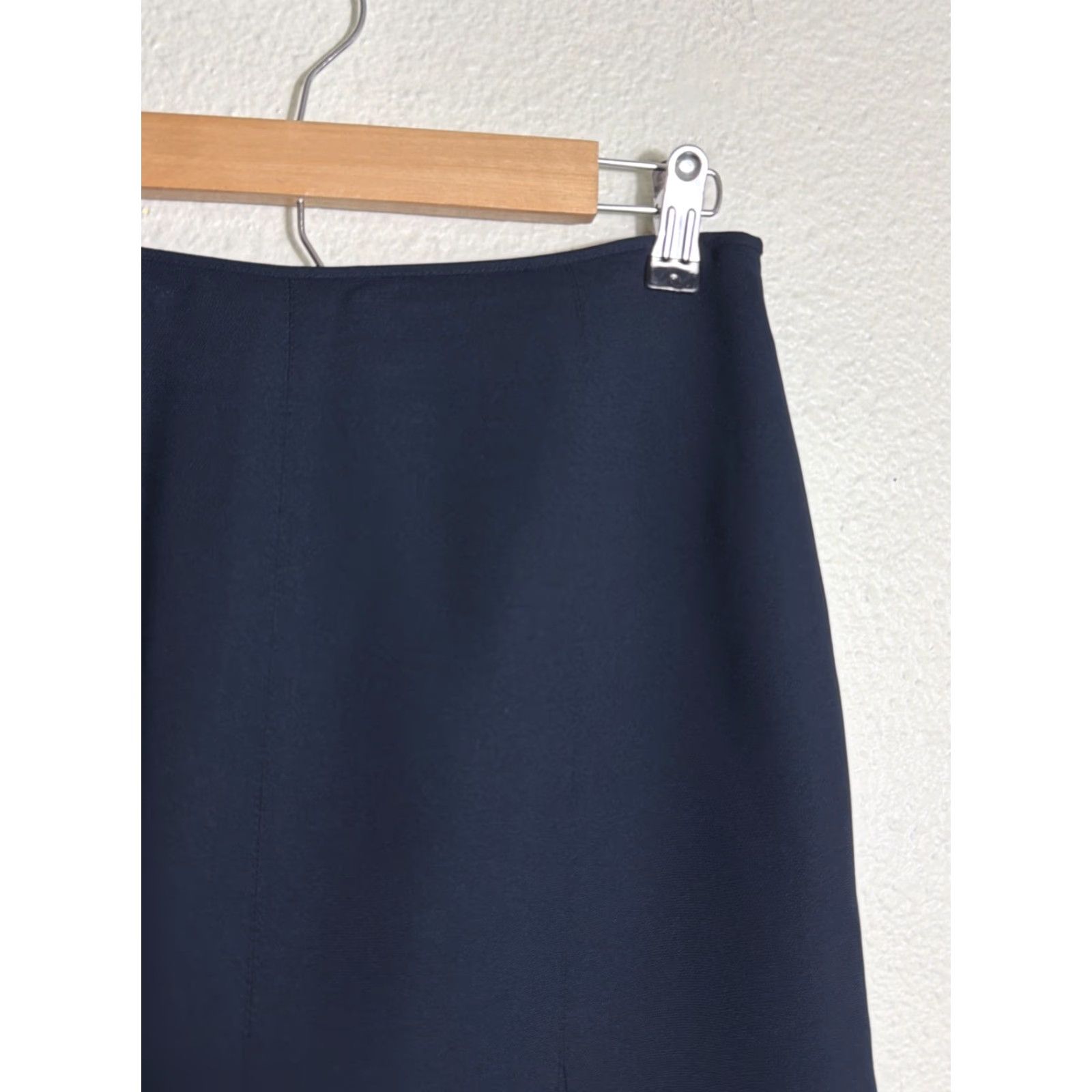 Vintage VINTAGE Y2K Petite Sophisticate Women’s 8P Navy Blue Acetate Flare Skirt 28x23 Size 30" / US 8 / IT 44 - 5 Thumbnail