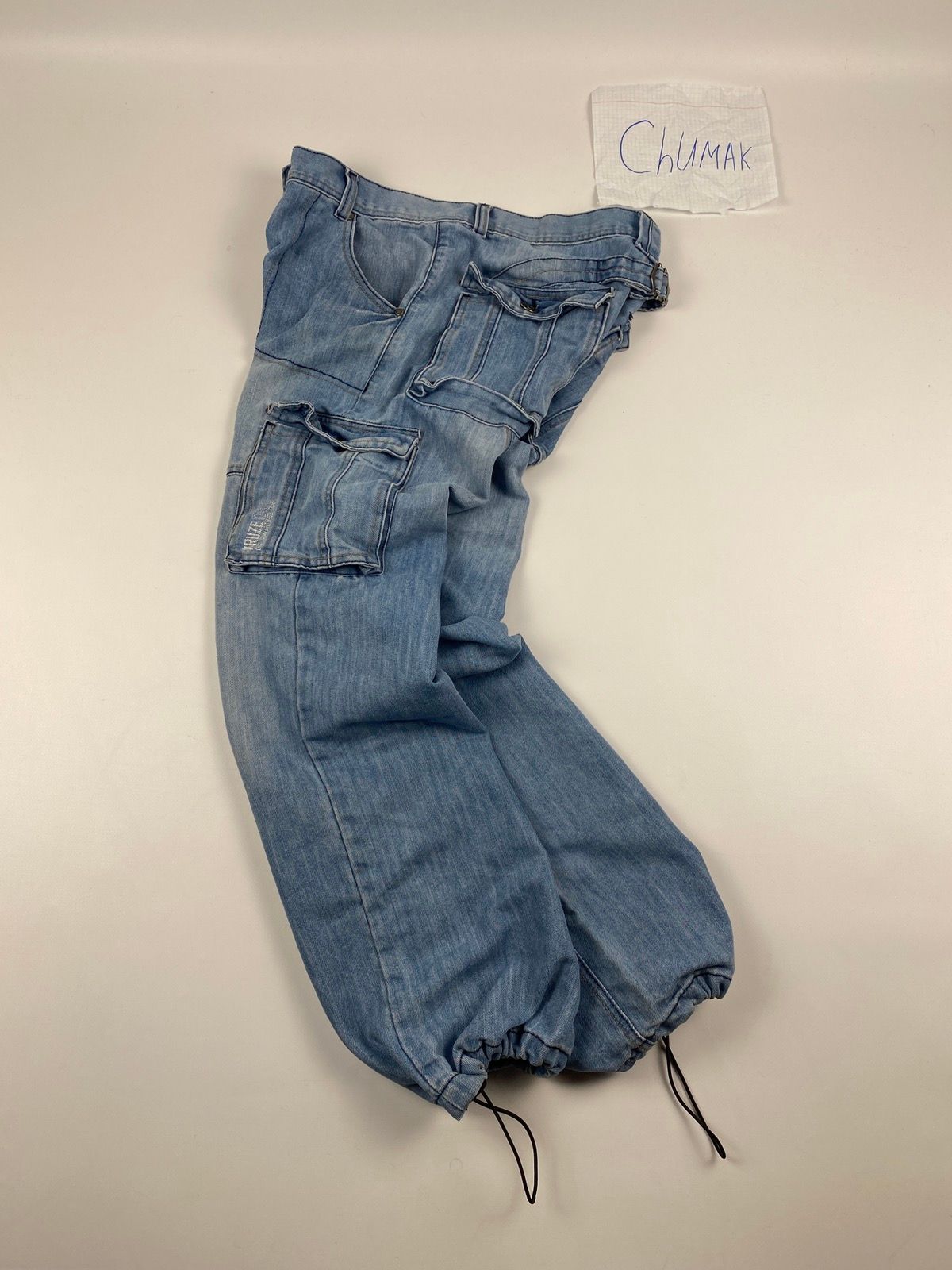 Pre-owned Archival Clothing X Vintage Baggy Jeans Parachute Wide Track Pants Y2k Gorpcore In Blue