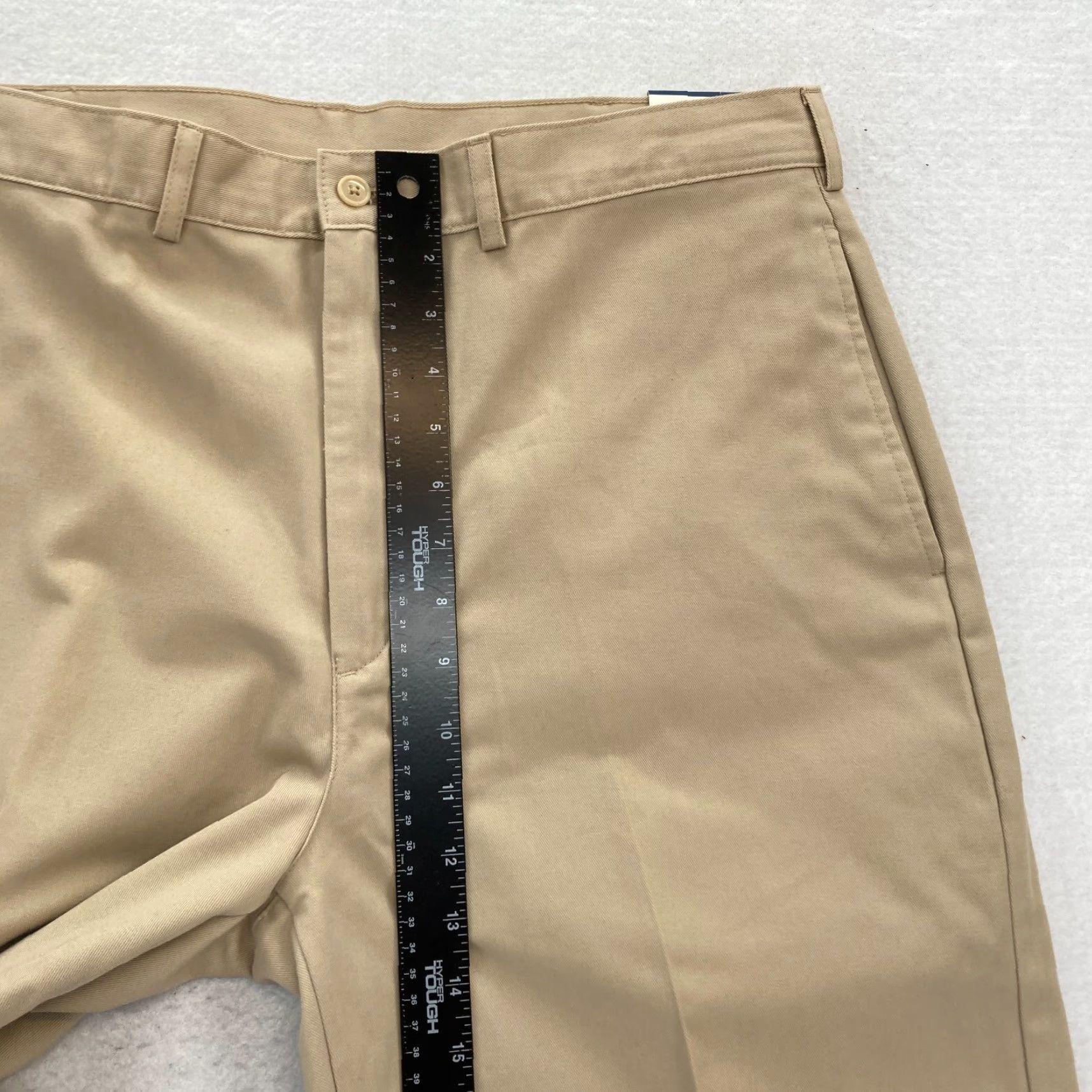 Lands' End Lands' End Khaki Pants Mens 36x33 Beige Flat Front Tapered Leg Mid Rise Casual Pants Mens Size US 36 / EU 52 - 7 Thumbnail