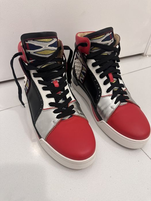 Black Louis Orlato Starlight leather high-top trainers, Christian Louboutin