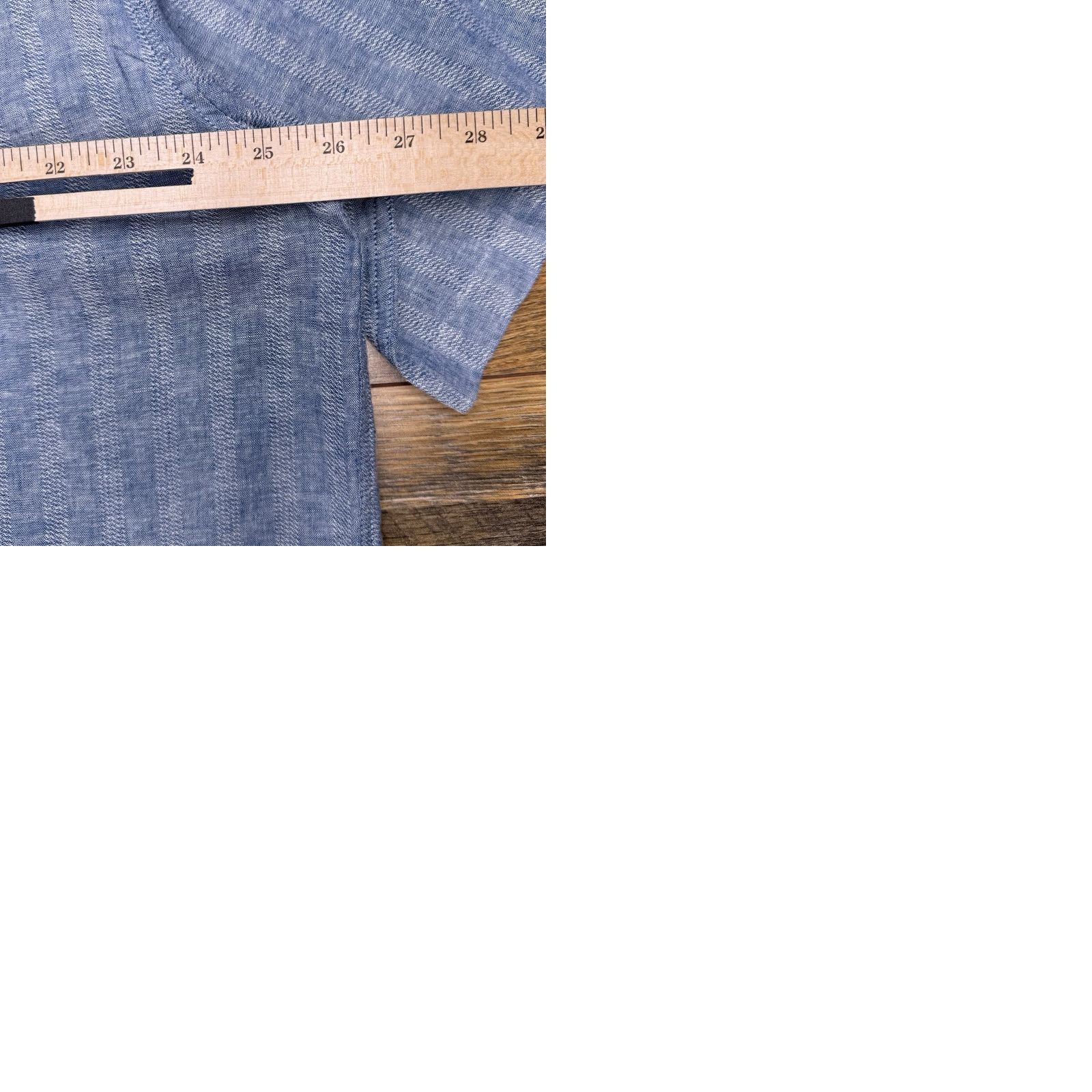 Weatherproof Weatherproof Shirt Mens XXL Blue Striped Linen Button-Up Short Sleeve Casual Size US XXL / EU 58 / 5 - 9 Thumbnail