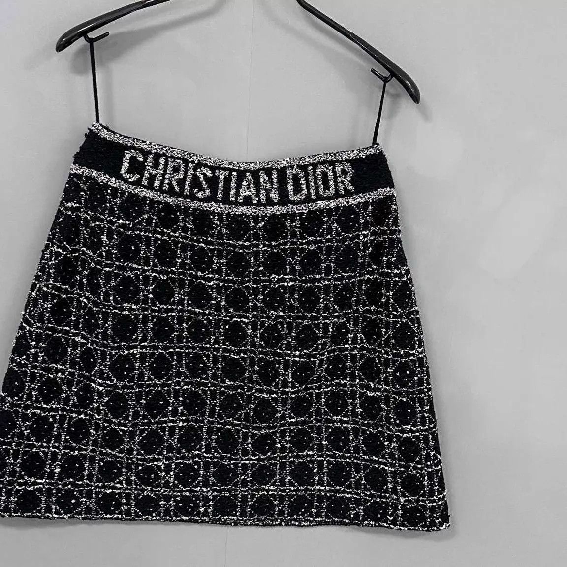 Dior Dior Black & White Tweed Vine Check Logo Mini Skirt 36 Size 26" / US 2 / IT 38 - 2 Thumbnail