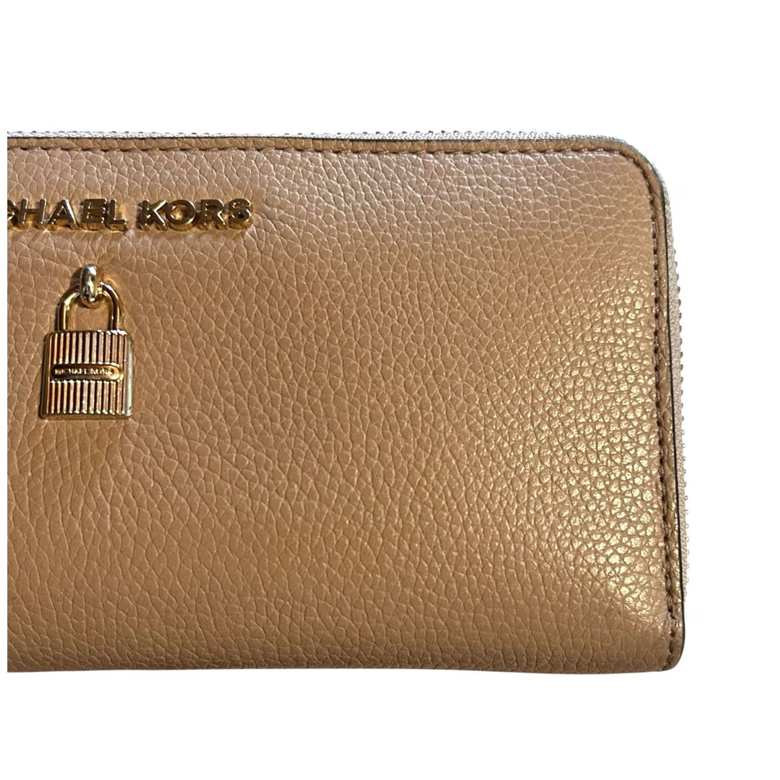 Michael Kors Michael Kors ADELE ZA CONTINENTAL Large Leather Wallet Fawn Beige Brown Womens Size ONE SIZE - 2 Thumbnail