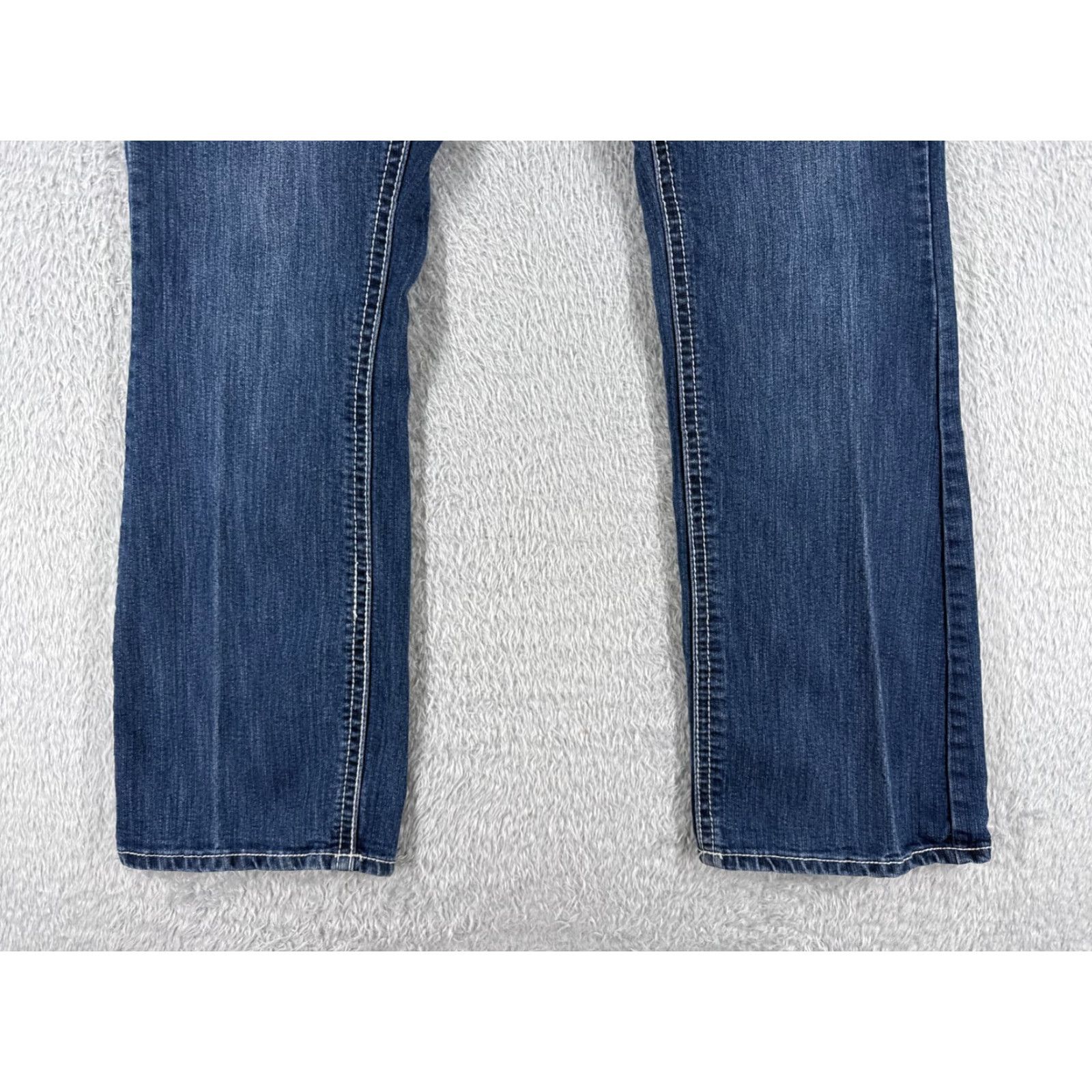 Vintage Soundgirl Jeans Women 16 Blue Denim Bootcut Embroidered Rhinestone Cotton Blend 32x30 Size 38" / US 16 / IT 52 - 2 Thumbnail