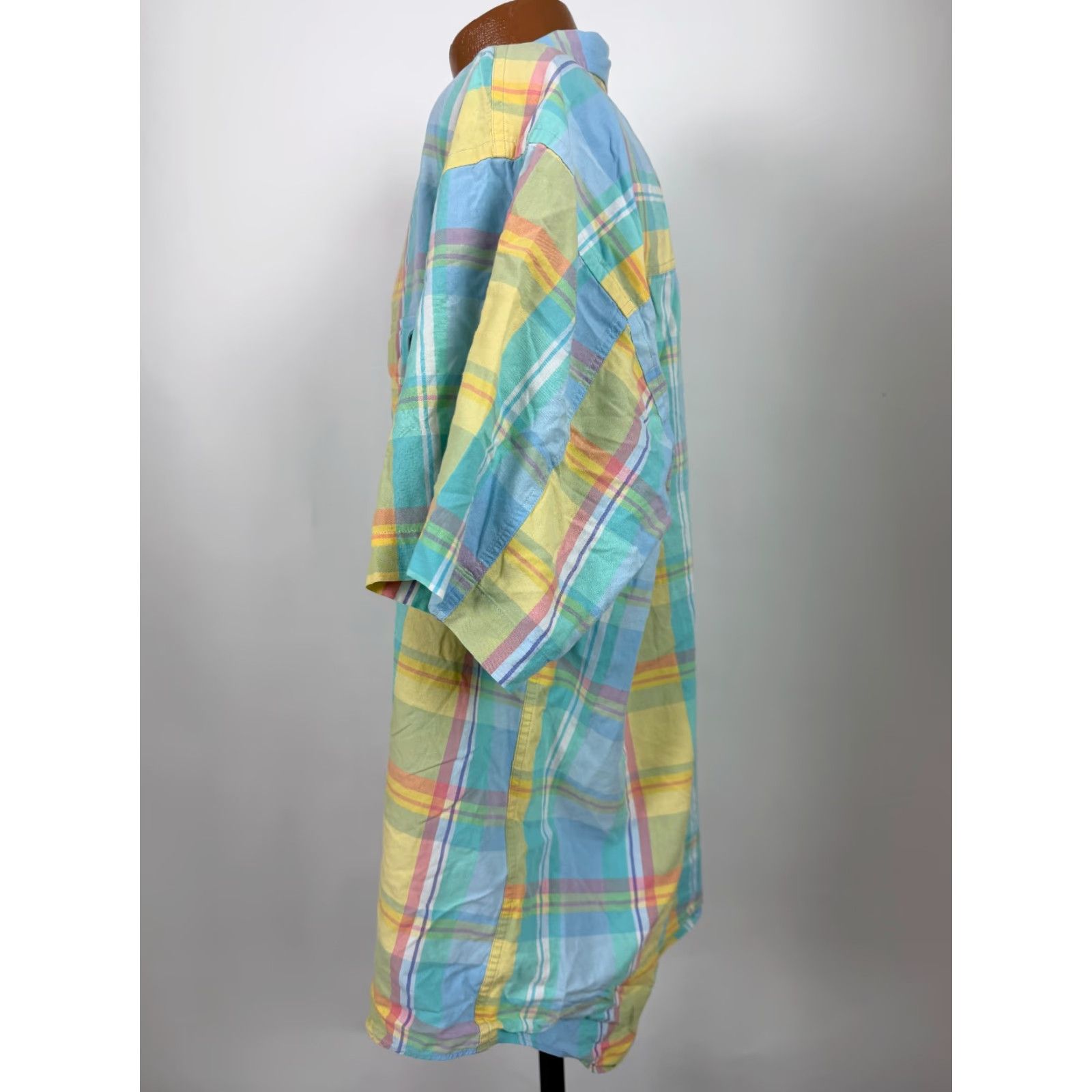 Arrow Vintage 90s Button Up Shirt Men XL Yellow Blue Casual Travel River Washed Cotton Mens Size US XL / EU 56 / 4 - 6 Thumbnail
