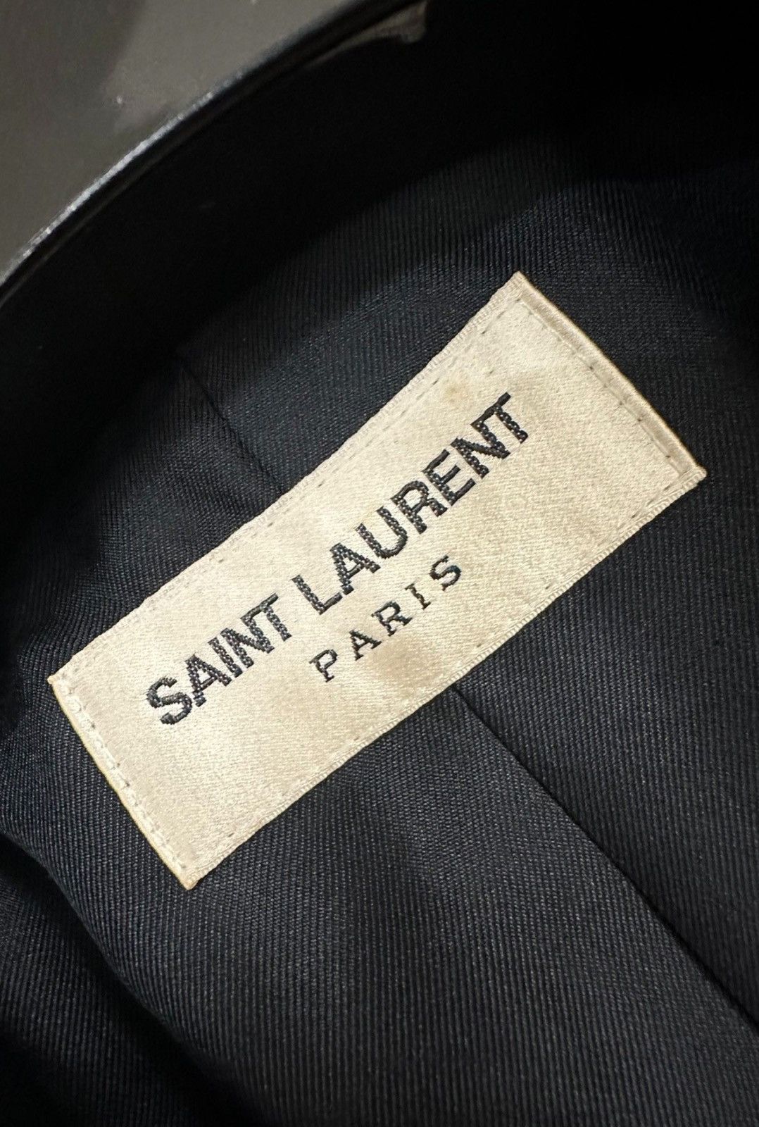Saint Laurent Paris Saint Laurent FW13Black Red Leopard Print Shawl Collar Suit Size 48S - 3 Thumbnail