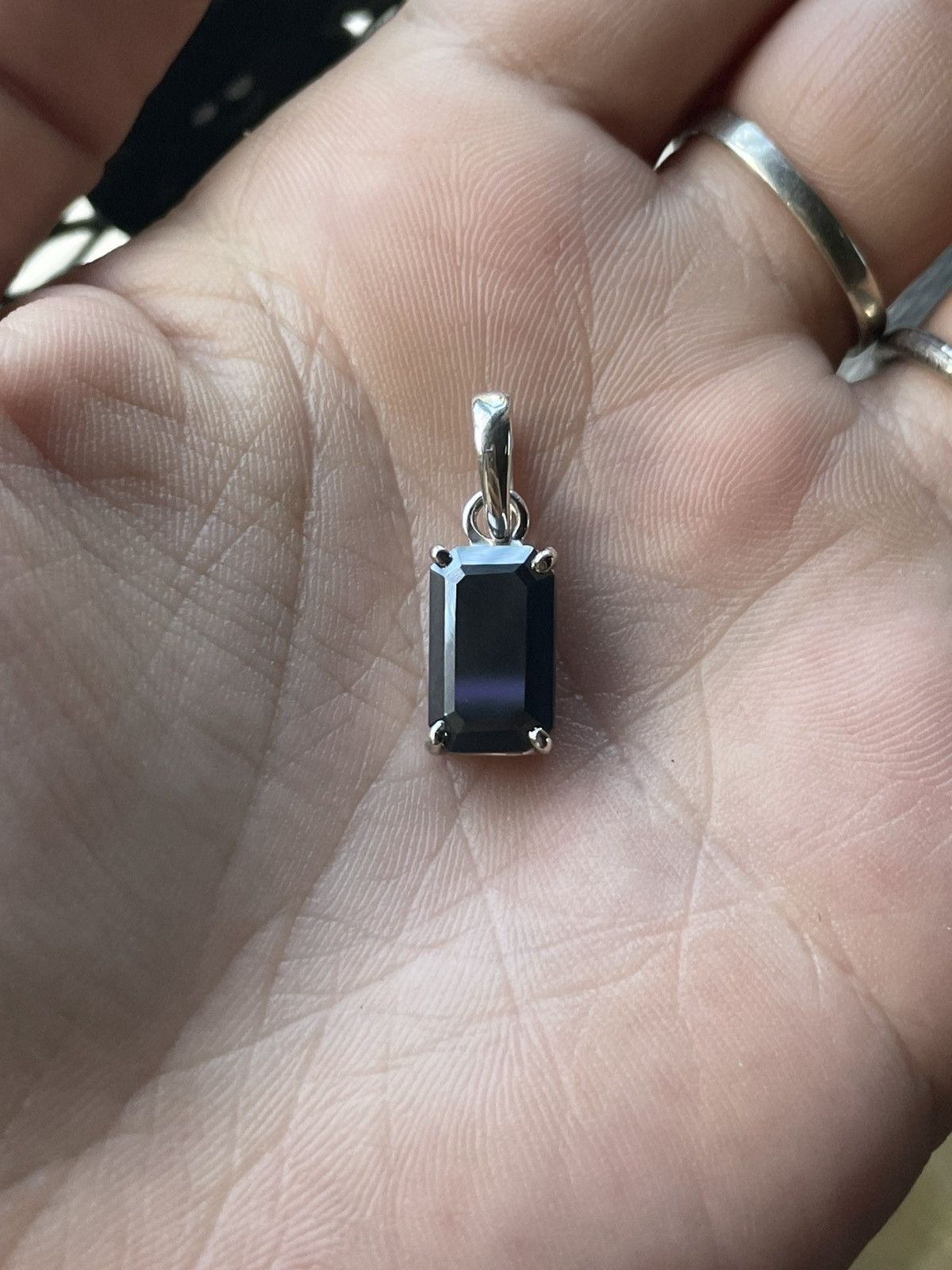 Other Black Diamond Solitaire Pendant in .925 Sterling Silver Size ONE SIZE - 1 Thumbnail