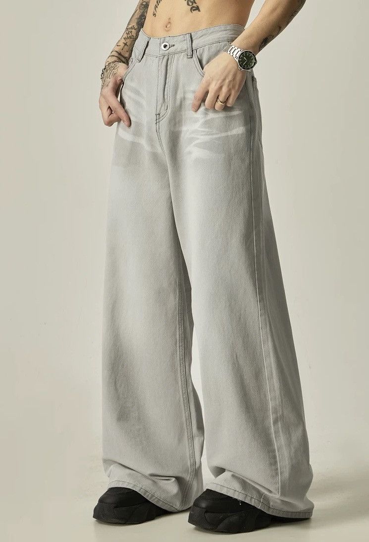 Image of Vintage Faded Washed Carpenter Skater Pants in Grey, Men's (Size 30)