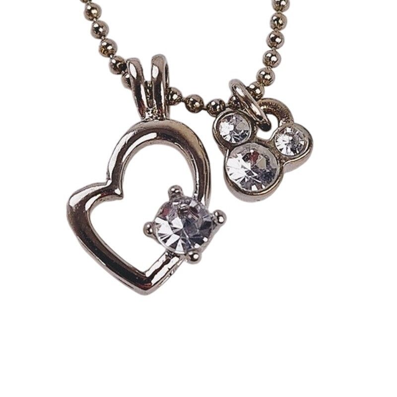 Disney Disney Mickey Mouse Silver-Toned Heart Necklace Rhinestone Size ONE SIZE - 2 Thumbnail