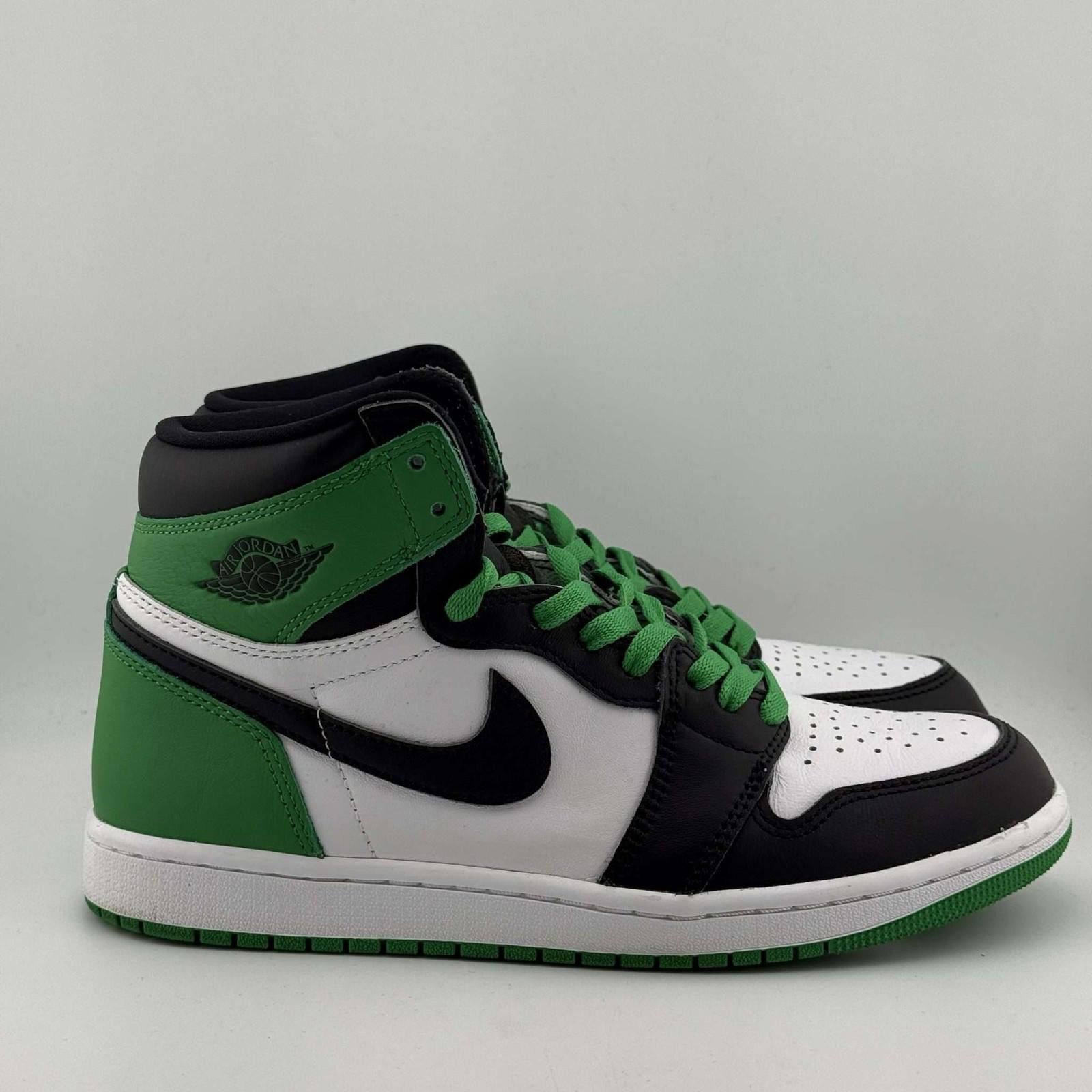 Nike Nike Air Jordan 1 Retro High Black/Green-White 8.5 Used Size US 8.5 / EU 41-42 - 3 Thumbnail