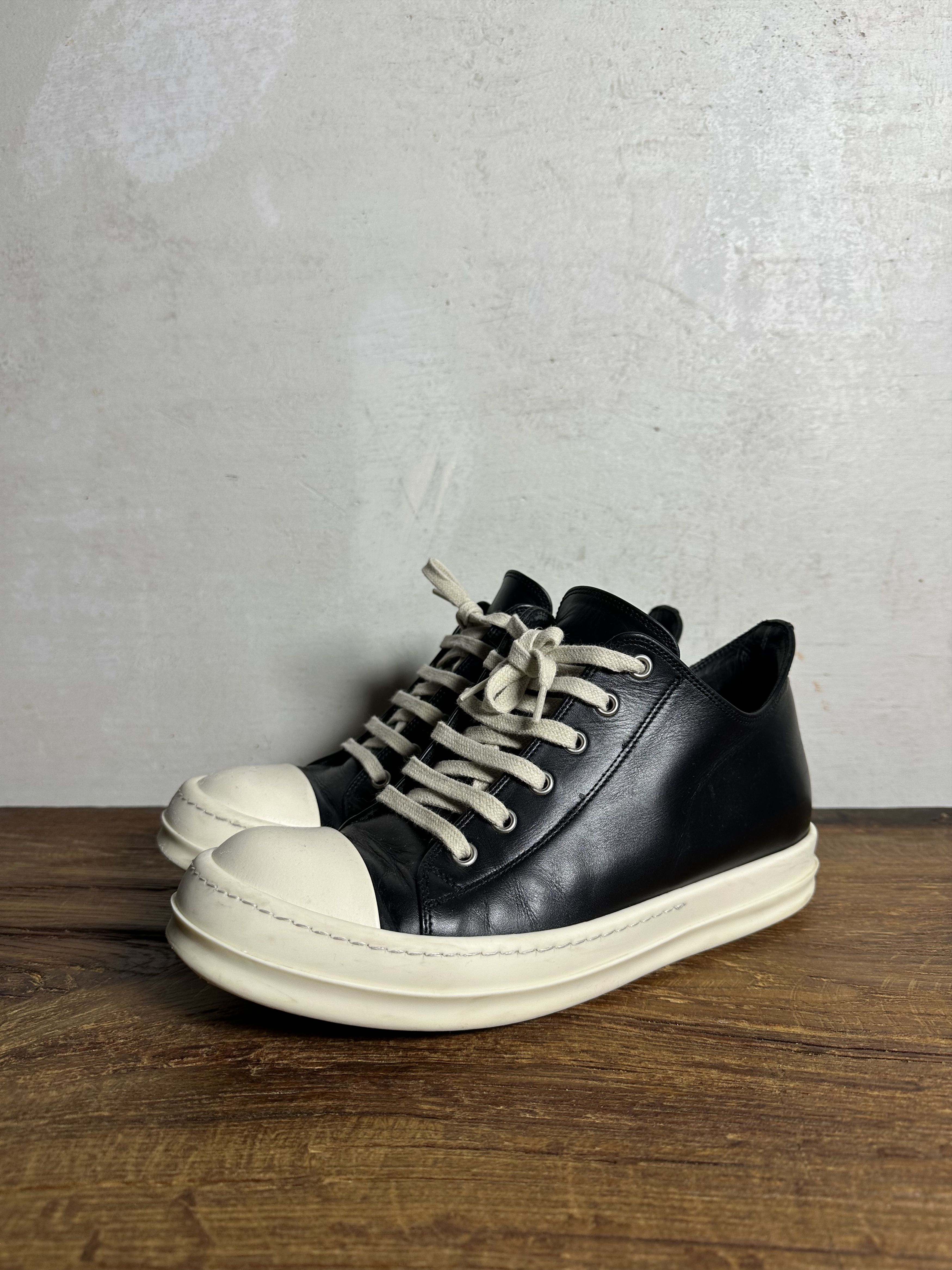 Rick Owens Rick Owens Milk Black Low Top Ramones Size US 7 / EU 40 - 1 Thumbnail
