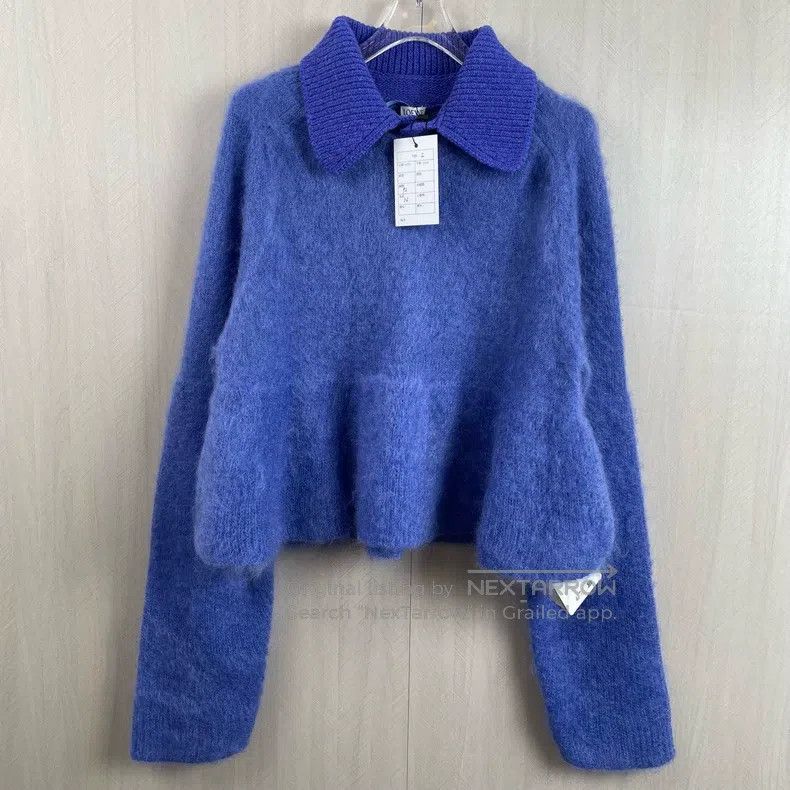 Loewe Loewe Blue Collar Long Sleeve Wool Sweater Size L / US 10 / IT 46 - 1 Thumbnail