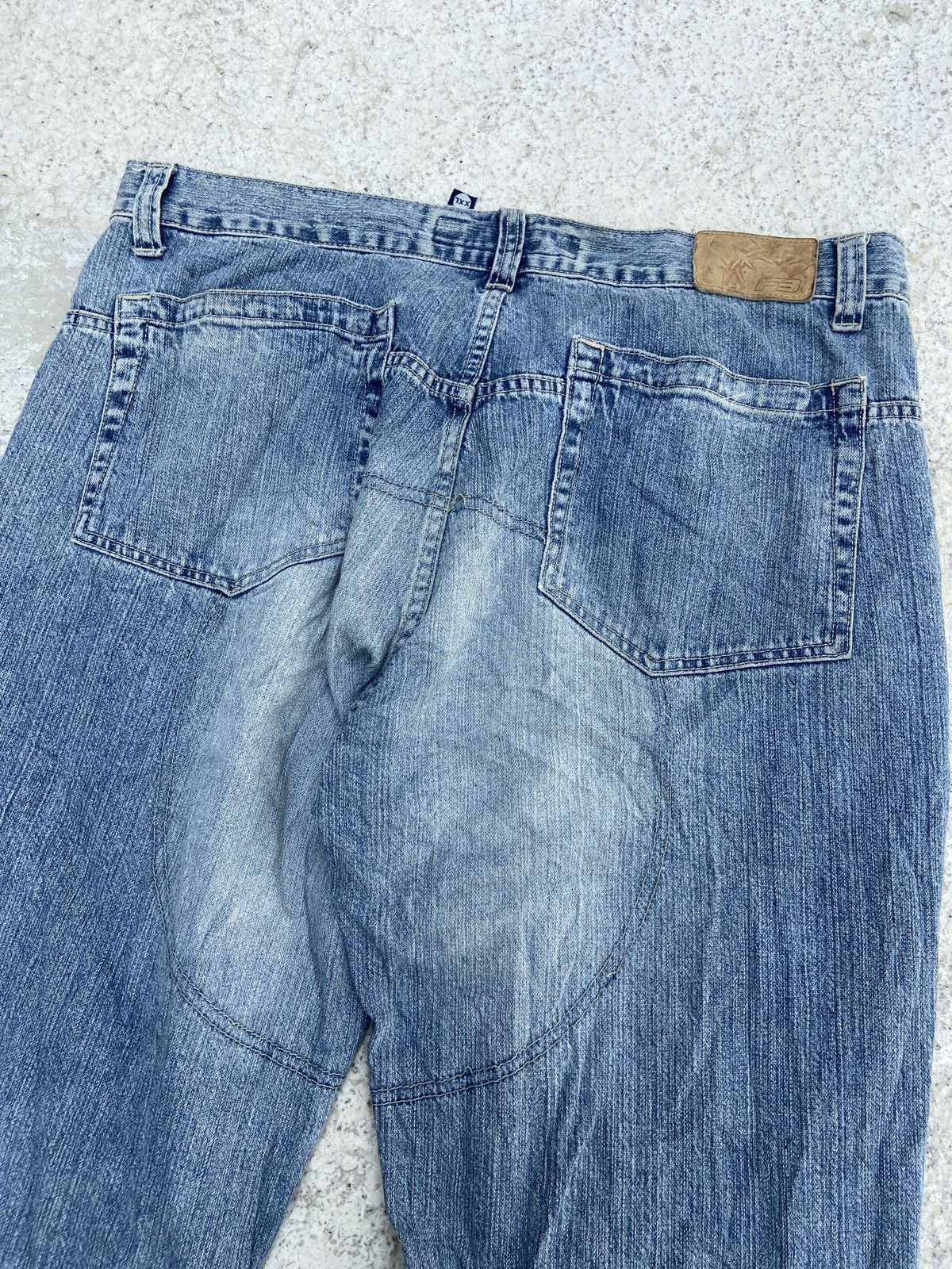 Hysteric Glamour × Japanese Brand × Vintage Flare Baggy Fishbone Denim Size US 37 - 4 Thumbnail
