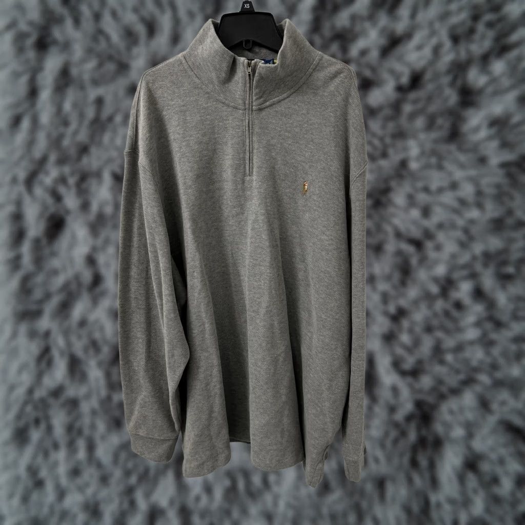 Polo Ralph Lauren VINTAGE Polo Ralph Lauren 1/4 Zip Mens Sweatshirt Pullover Logo Gray 2XL Long Sleeve Size US XXL / EU 58 / 5 - 1 Thumbnail