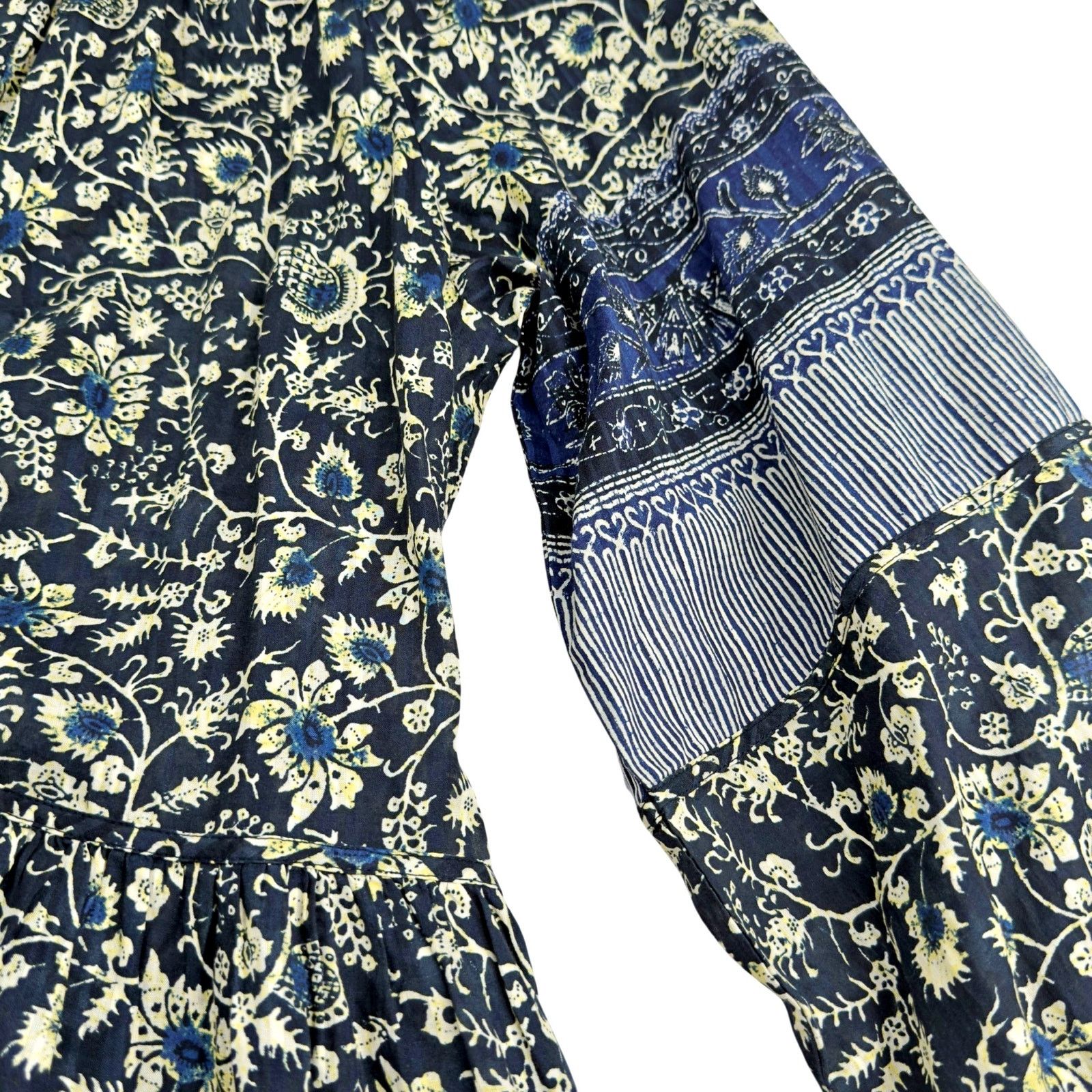 Ulla Johnson Ulla Johnson Abri Ruffle Tiered L/S Dress Batik Raven Sz 10 Size L / US 10 / IT 46 - 4 Thumbnail