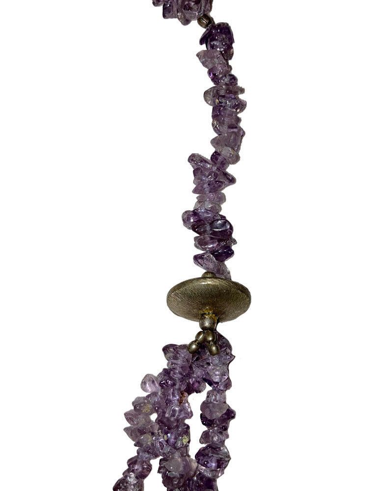 Designer Sterling Silver Amethyst Chip Bead Necklace Size ONE SIZE - 3 Thumbnail