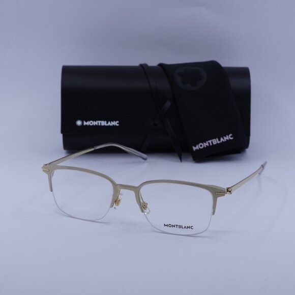 Montblanc Montblanc MB0234OK 001 Eyeglasses Gold 52mm Square Frame Size ONE SIZE - 12 Thumbnail