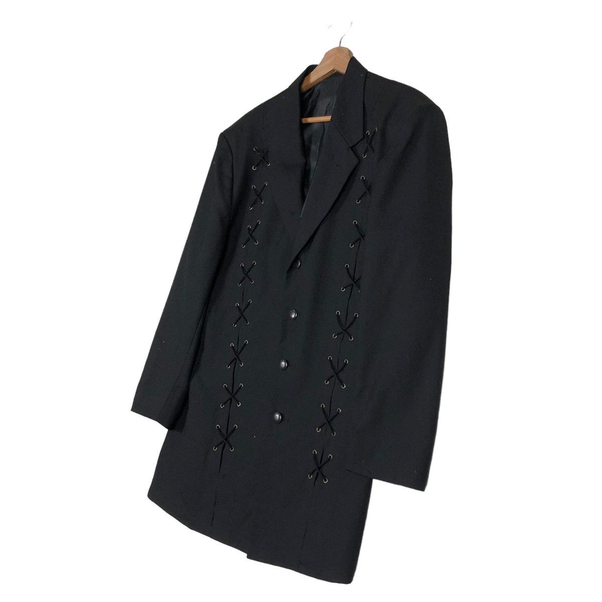 Japanese Brand 🔥VINTAGE BONDAGE DESIGN BIKER JACKET KAWAMURA ISSEY MIYAKE Size US M / EU 48-50 / 2 - 2 Thumbnail