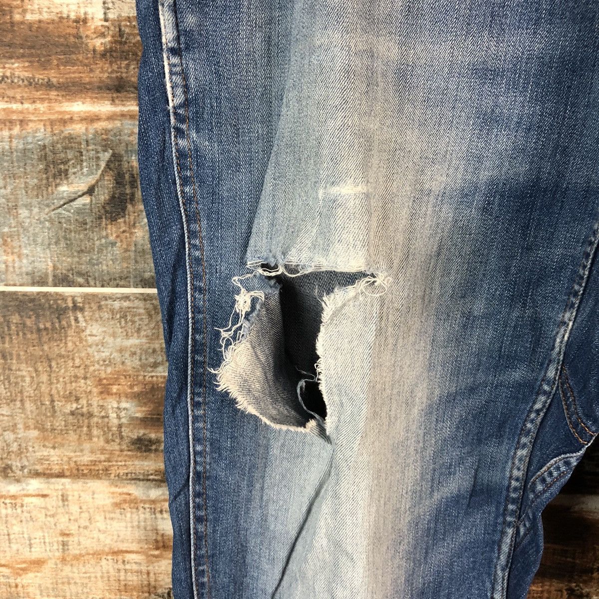 Gramicci Gramicci Blue ripped distressed Denim Pants #A2135 Size US 31 - 9 Thumbnail