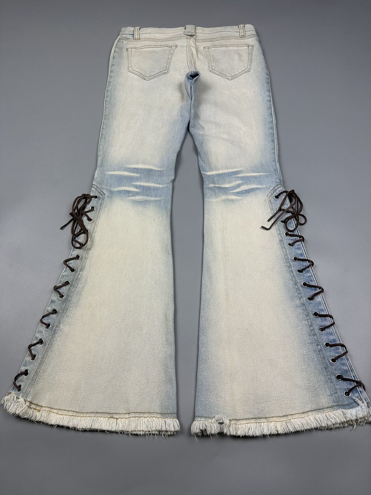 If Six Was Nine × Le Grande Bleu (L.G.B.) 🔥Sick Nine🔥Vintage Spread Micros Flared Cowboy Jeans Size US 28 / EU 44 - 4 Thumbnail