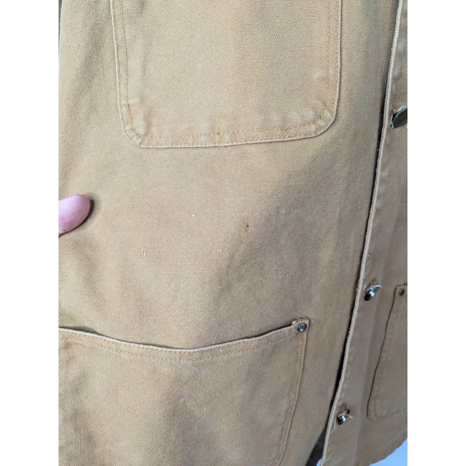 Vintage Stalworth Chore Shacket Coat Workwear Jacket Button-Down Brown 44 Mens Canvas Cotton Vintage No N/A Size US S / EU 44-46 / 1 - 3 Thumbnail