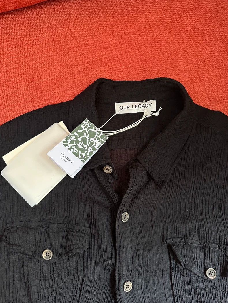 Our Legacy Our Legacy size46 Black sheer short-sleeved shirt Size US S / EU 44-46 / 1 - 3 Thumbnail