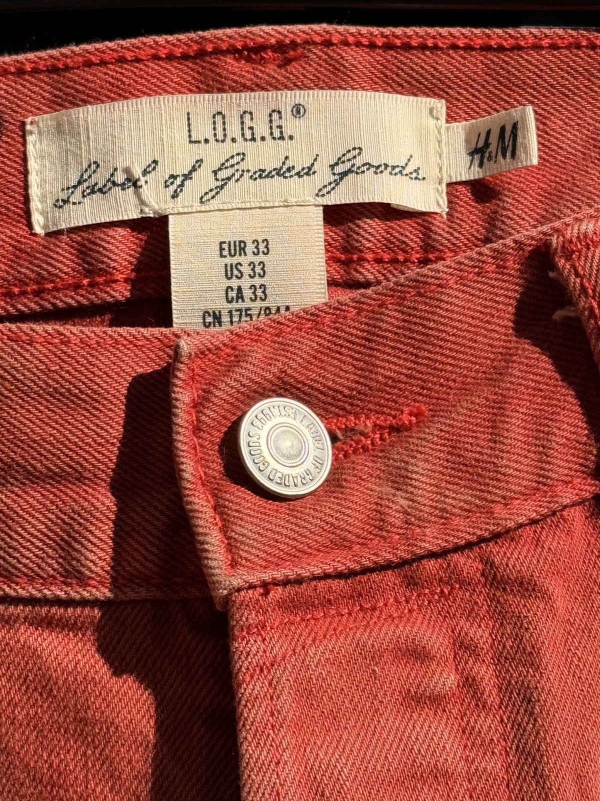 L.O.G.G. LoGG x H&M Custom 1/1 Slim Fit Jeans Size US 33 - 3 Thumbnail