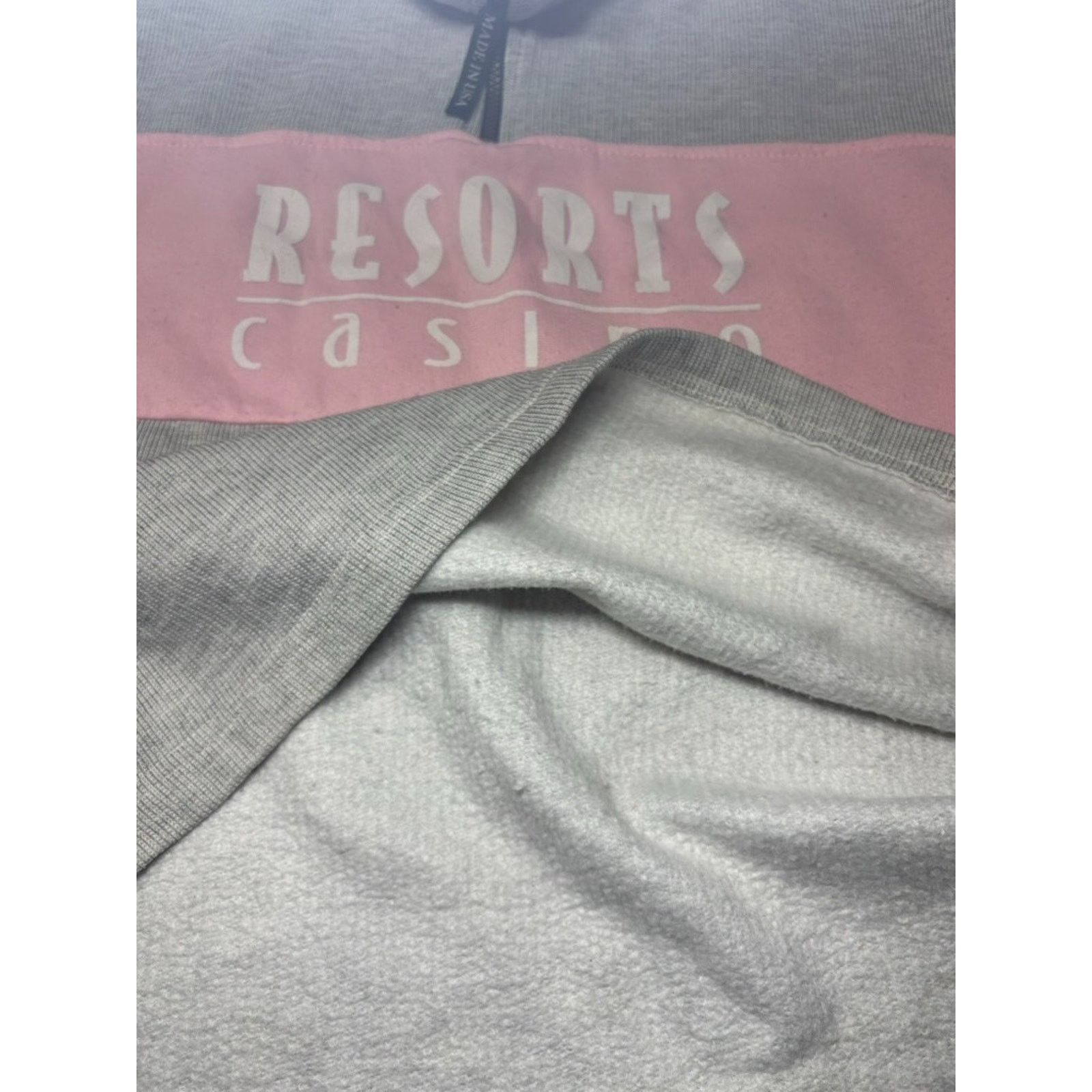 Resort Corps VTG Resorts Casino Quarter Zip Pullover Pink Gray Sweater Size XXL / US 16-18 / IT 52-54 - 10 Thumbnail