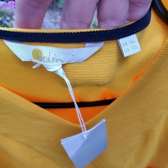 Boden Boden Bronte Ottoman Yellow Rib Textured Knit 3/4 Sleeve Vne Size L / US 10 / IT 46 - 5 Thumbnail