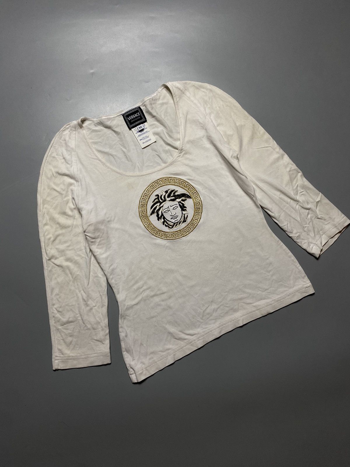 Vintage 1990's Versace Jeans Couture Medusa orders Embroidered Tshirt medusa logo gianni versace